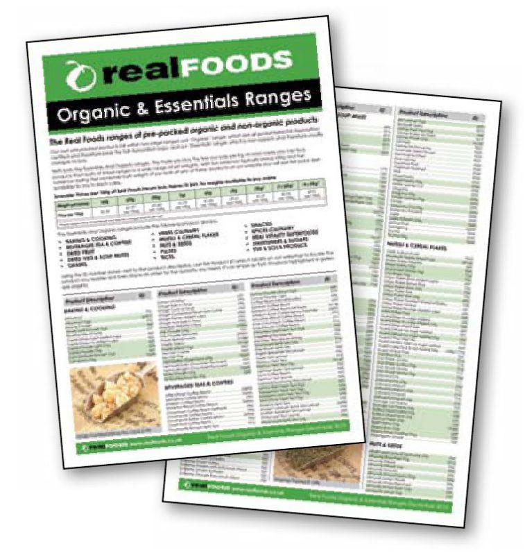 Real Foods Pre-pack range